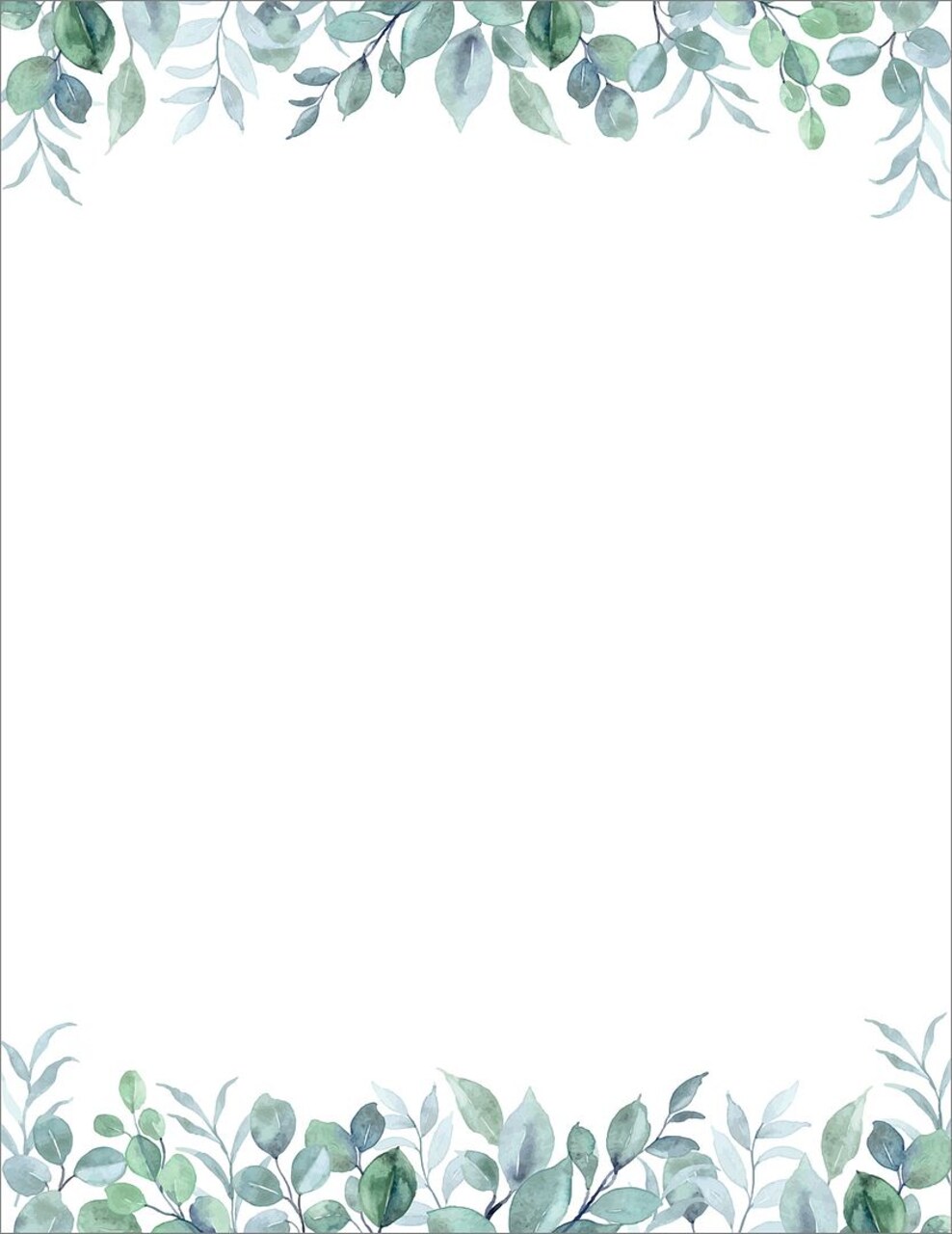 Great Papers! Elegant Eucalyptus Letterhead, for Invitations, Announcements and Personal Messages, Printer Friendly 8.5”x11”, 50 Pack